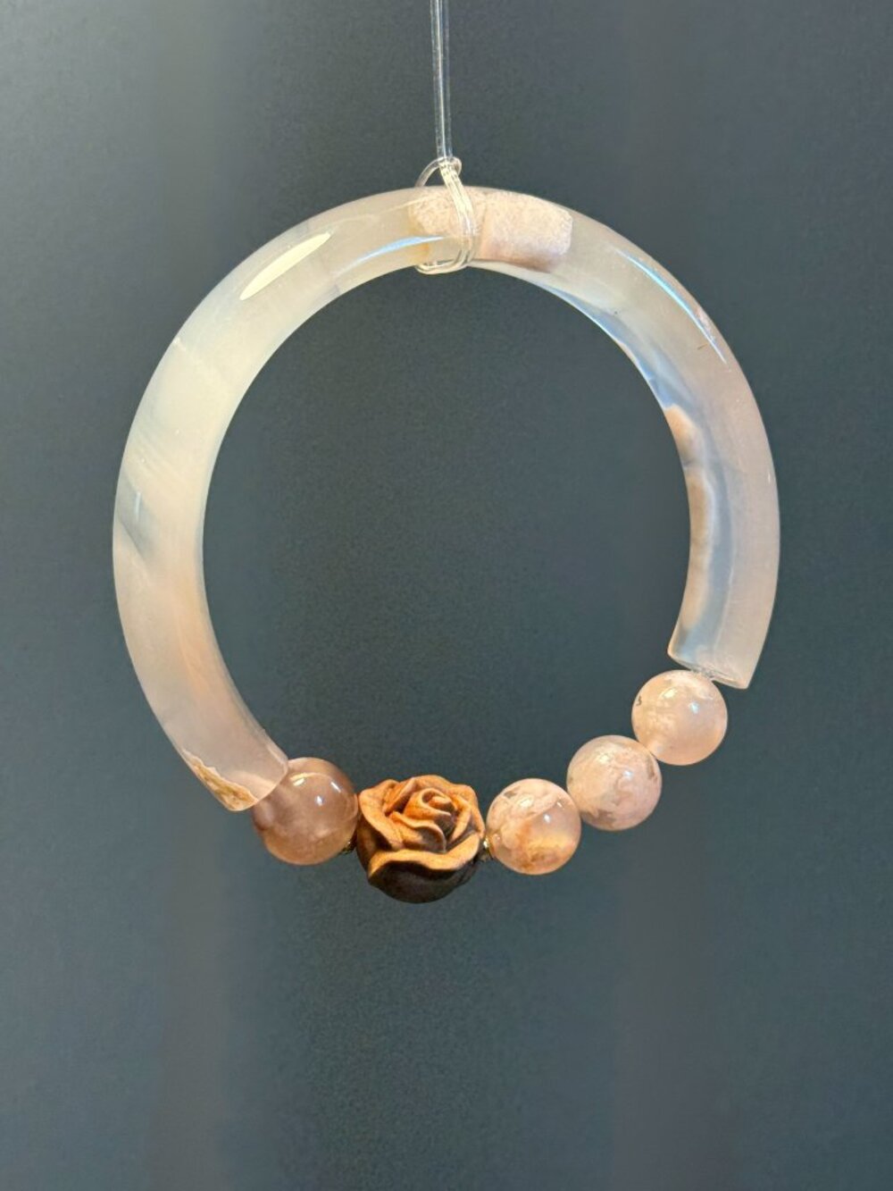 The Scene Stealer | Handmade Blossom Agate Half Cuff Bracelet